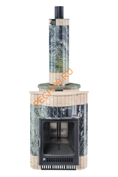 Печь банная Ферингер Оптима ПФ Жадеит перенесённый рисунок+Окаменевшее дерево