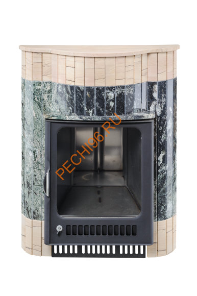 Печь банная Ферингер Оптима ПФ Жадеит перенесённый рисунок+Окаменевшее дерево