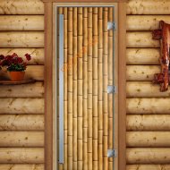 Дверь стеклянная DoorWood «Престиж», 800х2000мм, с фотопечатью «Бамбук» Дверь стеклянная DoorWood «Престиж», 800х2000мм, с фотопечатью «Бамбук»