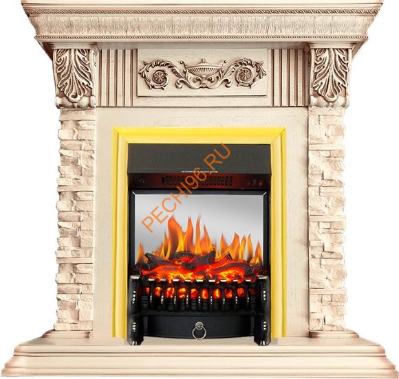 Электрокамин Royal Flame Luxemburg слоновая кость с очагом Fobos FX M Электрокамин Royal Flame Luxemburg слоновая кость с очагом Fobos FX M