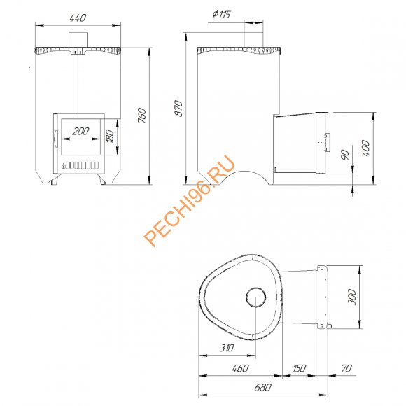 Печь банная Ферингер Мини ПФ змеевик наборный