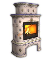 Печь-камин КимрПечь Прованс центральный двухъярусный Луг с дровником