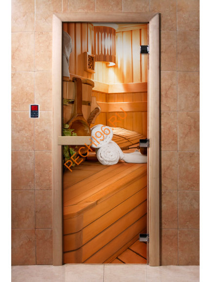 Дверь стеклянная DoorWood с фотопечатью «Райское место» Дверь стеклянная DoorWood с фотопечатью «Райское место»