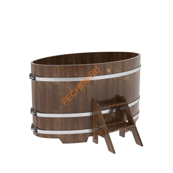Купель для бани BentWood овальная из сращённой морёной лиственницы, 0,92х1,66 м