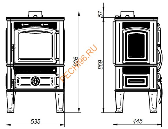 Печь-камин Ferguss Lawa чугун