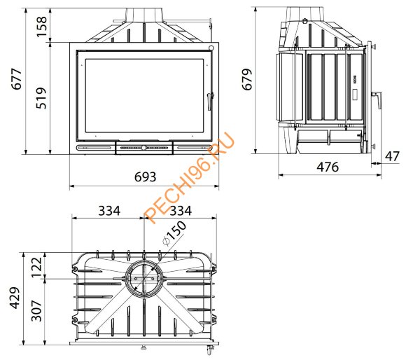 Каминная топка Hergom HGB 70