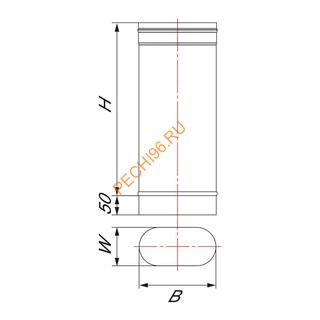 Труба ВУЛКАН VOR L1000 овал 100х200 мм по узкой стороне Труба ВУЛКАН VOR L1000 овал 100х200 мм по узкой стороне