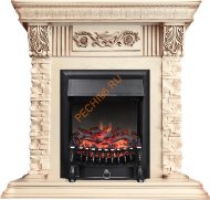 Электрокамин Royal Flame Luxemburg слоновая кость с очагом Fobos FX Электрокамин Royal Flame Luxemburg слоновая кость с очагом Fobos FX