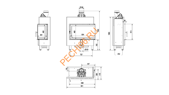 Каминная топка Kratki LUCY/14/SLIM/P/BS Каминная топка Kratki LUCY/14/SLIM/P/BS
