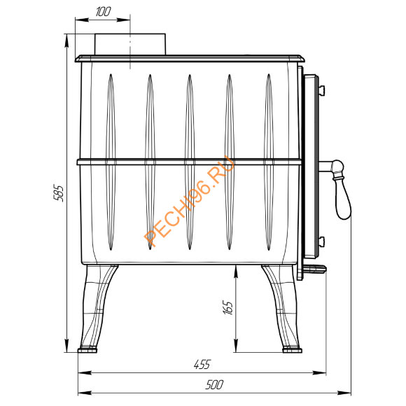 Печь-камин отопительно-варочная Бахтинка