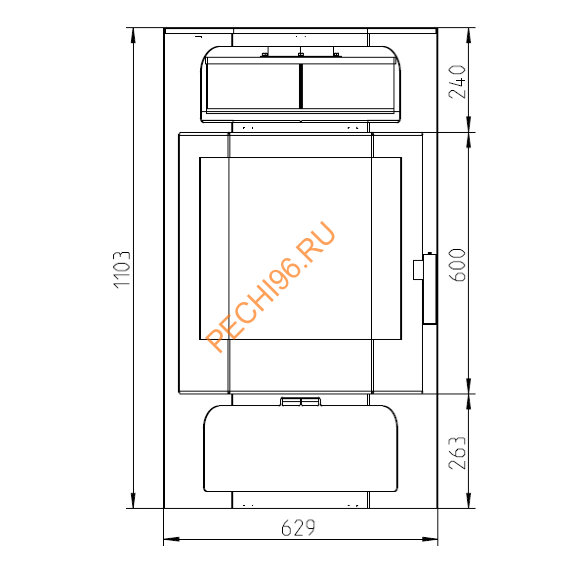 Стальная печь-камин Thorma FRANKFURT серая