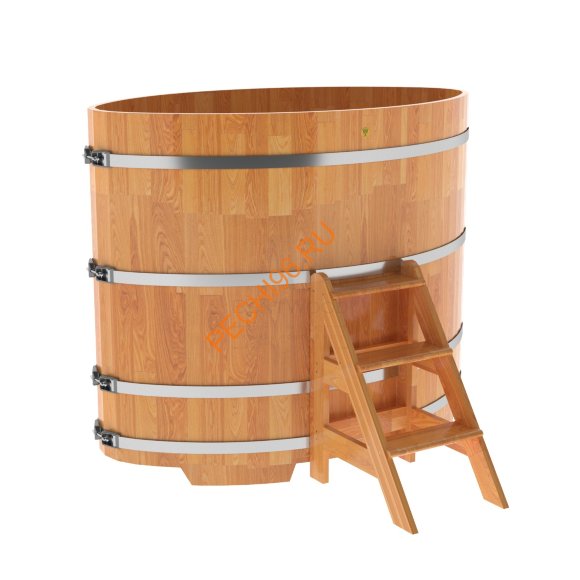Купель для бани BentWood овальная из сращённой лиственницы, 1,02х1,68 м