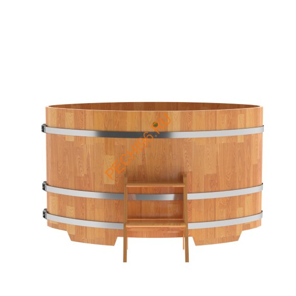 Купель для бани BentWood овальная из сращённой лиственницы, 1,02х1,68 м