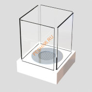 Биокамин Rosso White, прозрачное стекло