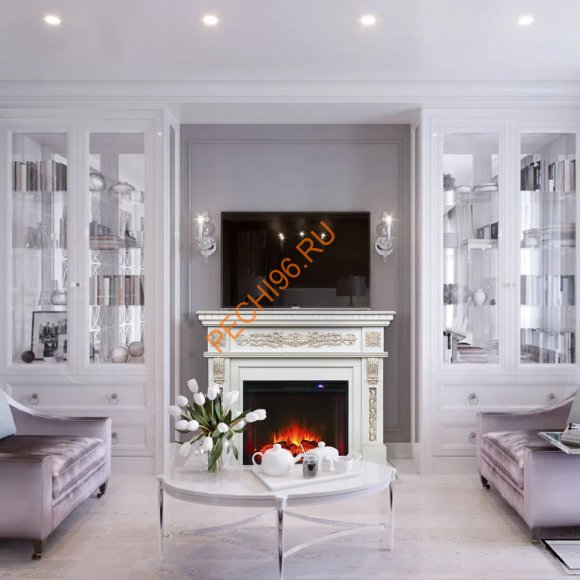 Электрокамин RealFlame Estella 25,5/26 WT c очагом Sparta 25,5 LED Электрокамин RealFlame Estella 25,5/26 WT c очагом Sparta 25,5 LED