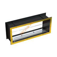 Биокамин сквозной 1300х500х300 мм, стекло, рамки латунь Биокамин сквозной 1300х500х300 мм, стекло, рамки латунь