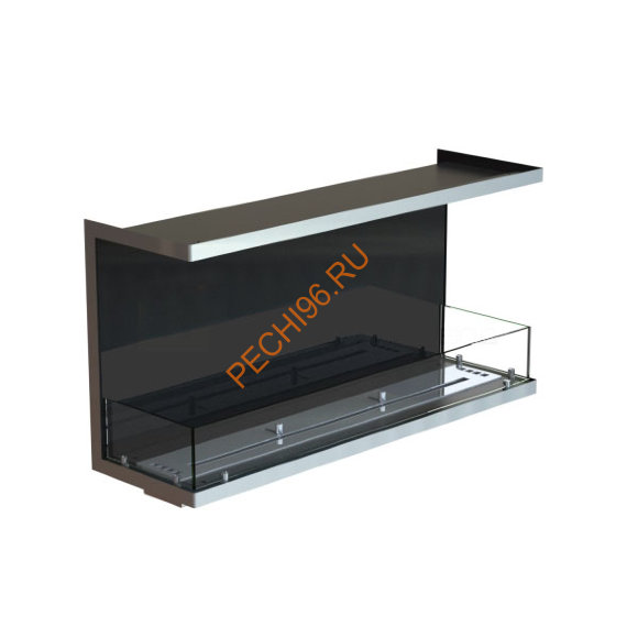 Биокамин фронтальный 1000х500х300 мм, стемалит, стекло, рамка нержавейка