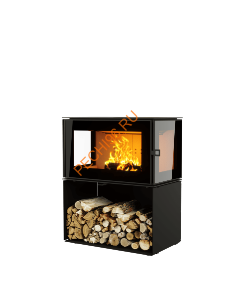 Печь-камин АСТОВ КУБ 3С 800 на дровнике