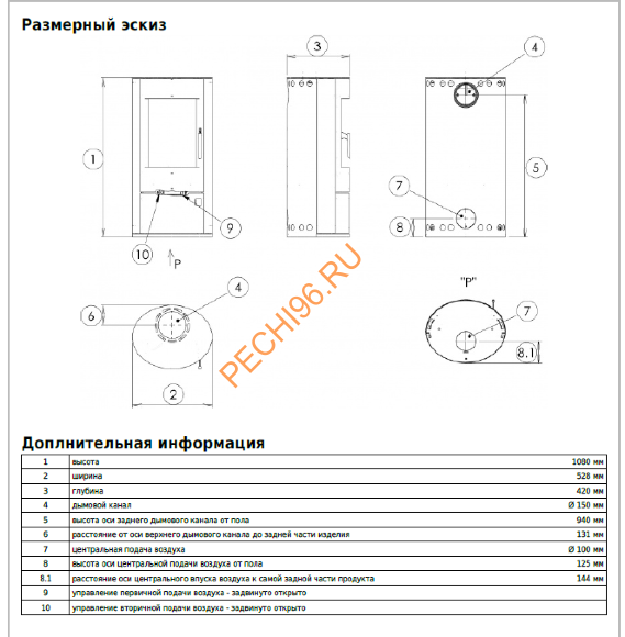 Печь-камин ABX Polar Aspen 5