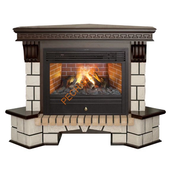 Электрокамин RealFlame Stone new Corner 26/HL с очагом 3D Novara 26