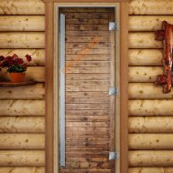Дверь стеклянная DoorWood «Престиж», 800х2000мм, с фотопечатью «Деревенская банька» Дверь стеклянная DoorWood «Престиж», 800х2000мм, с фотопечатью «Деревенская банька»
