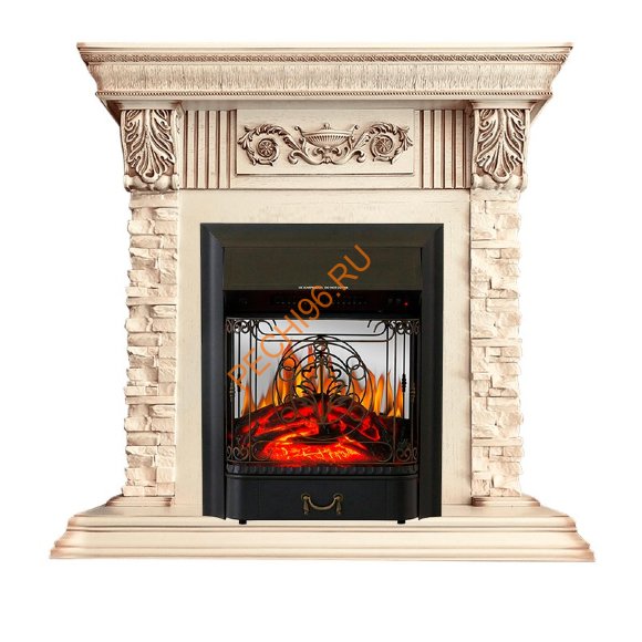 Электрокамин Royal Flame Luxemburg слоновая кость с очагом Majestic FX M Электрокамин Royal Flame Luxemburg слоновая кость с очагом Majestic FX M