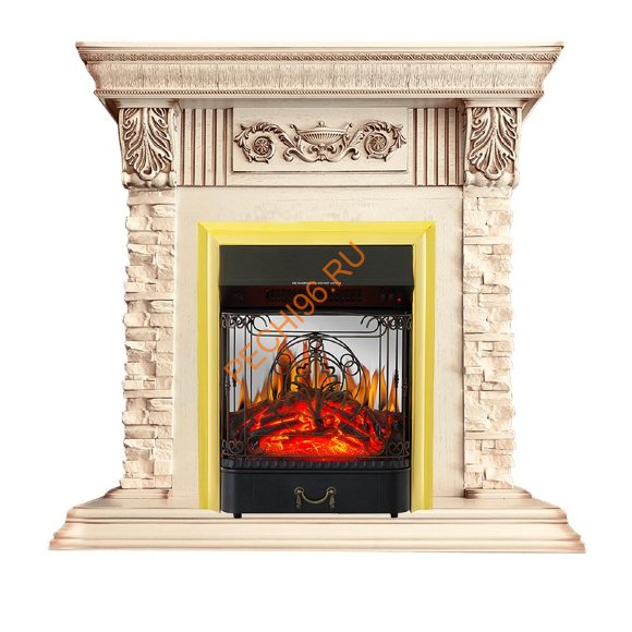 Электрокамин Royal Flame Luxemburg слоновая кость с очагом Majestic FX M Электрокамин Royal Flame Luxemburg слоновая кость с очагом Majestic FX M