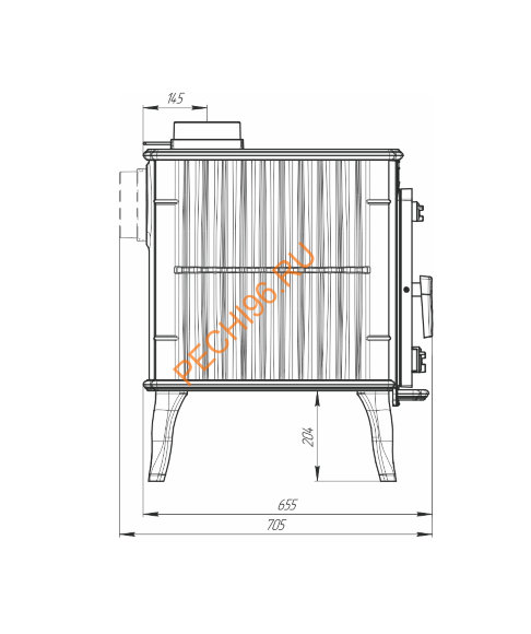 Печь-камин отопительно-варочная Маэстро