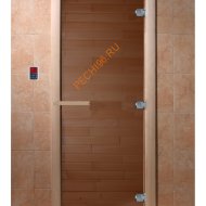 Дверь стеклянная DoorWood Теплый день бронза, 2000х800 мм