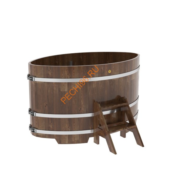 Купель для бани BentWood овальная из сращённой морёной лиственницы, 1,02х1,68 м