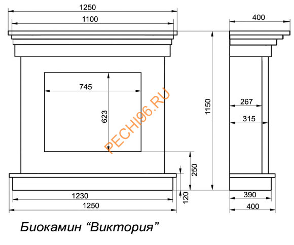 Биокамин FireBird Виктория, белый