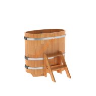 Купель для бани BentWood овальная из сращённой лиственницы, 0,59х1,06 м