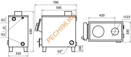 Котел отопительный твердотопливный Добрыня 8 (6 кВт)