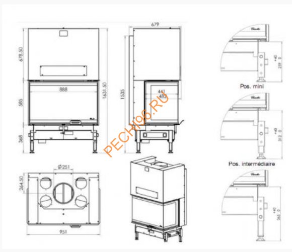 Дровяной камин CHAZELLES Cottage с топкой D1000 3V