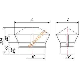 Зонт ВУЛКАН VOR овал 100х200 мм по узкой стороне
