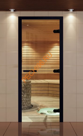 Дверь стеклянная ALDO NEW Black «прозрачная» 690*1890 мм коробка бук чёрная Дверь стеклянная ALDO NEW Black «прозрачная» 690*1890 мм коробка бук чёрная