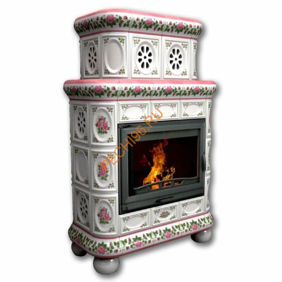 Печь-камин КимрПечь Медальон пристенный двухъярусный Розы Печь-камин КимрПечь Медальон пристенный двухъярусный Розы