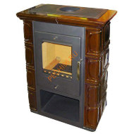 Стальная печь-камин Thorma BORGHOLM KERAMIK каштановая