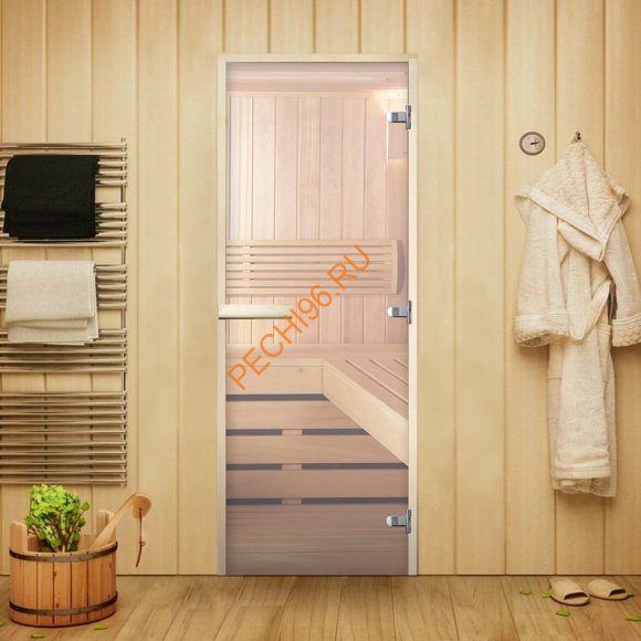 Дверь стеклянная Арта Элит Прозрачная, осина