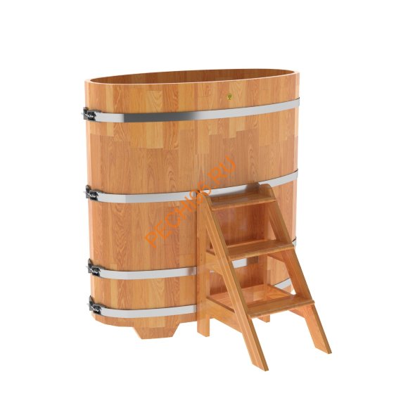 Купель для бани BentWood овальная из сращённой лиственницы, 0,69х1,31 м Купель для бани BentWood овальная из сращённой лиственницы, 0,69х1,31 м