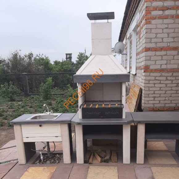 Печь-барбекю Принц белый