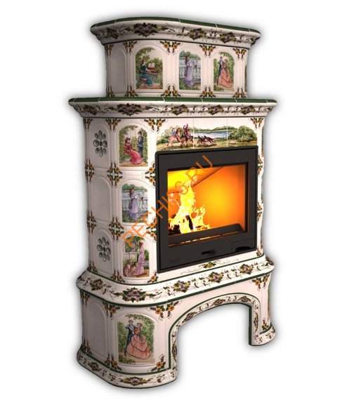 Печь-камин КимрПечь Прованс центральный двухъярусный Усадьба с дровником