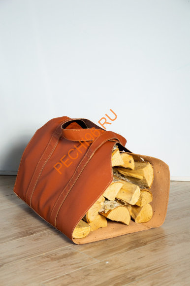 Дровница-сумка Fire&Wood Vienna, экокожа медно-рыжая
