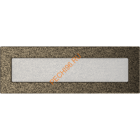 Вентиляционная решетка Kratki 32CZ 110х320 мм черная/золото