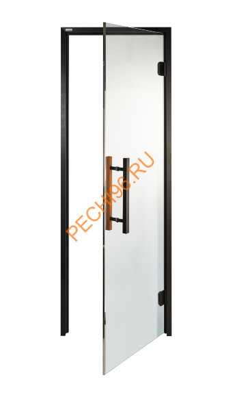 Дверь стеклянная Grandis GS 9х19-M1-S-Bl коробка алюминий Diamond Black, ручка Термоабаш Дверь стеклянная Grandis GS 9х19-M1-S-Bl коробка алюминий Diamond Black, ручка Термоабаш