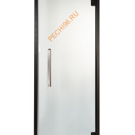 Дверь стеклянная Grandis GS 9х19-M1-S-Bl коробка алюминий Diamond Black, ручка Термоясень