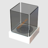 Биокамин Rosso White, тонированное стекло