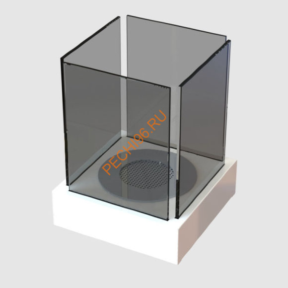 Биокамин Rosso White, тонированное стекло