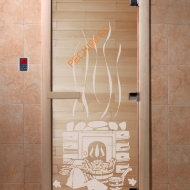 Дверь стеклянная DoorWood «Банька прозрачная», 1900х800 мм