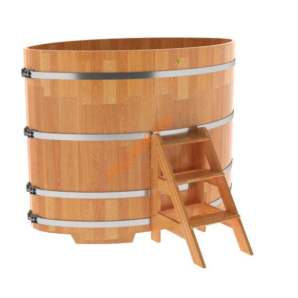 Купель для бани BentWood овальная из сращённой лиственницы, 1,12х1,83 м Купель для бани BentWood овальная из сращённой лиственницы, 1,12х1,83 м